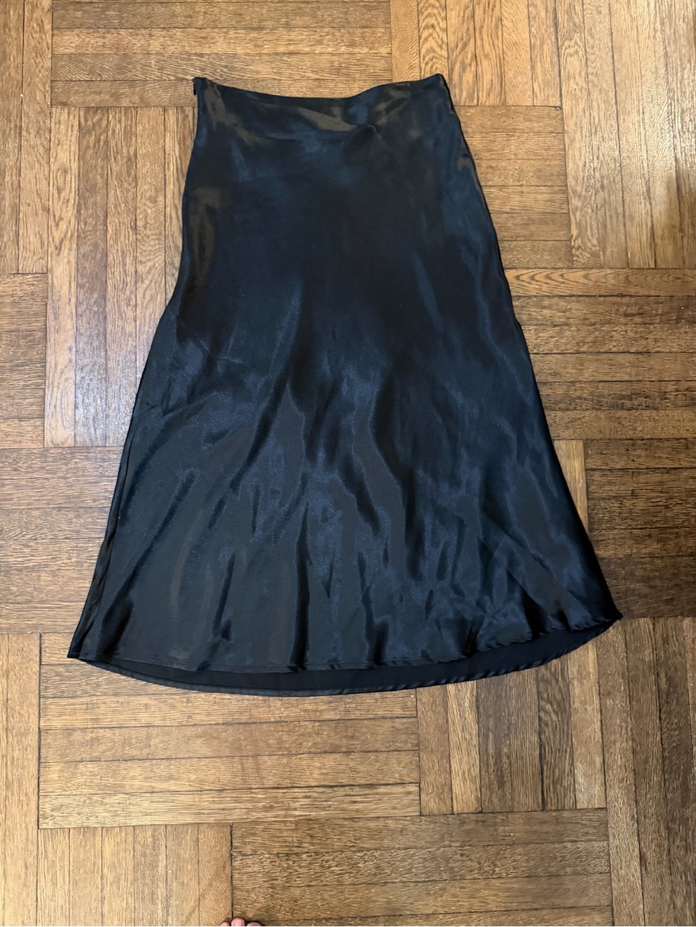 Women's Black Satin Slip Skirt - Size S